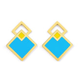 Geometric Acrylic New Design Green Triangle Earrings Square Blue Yellow Round Shape Exquisite Pendientes Fashio