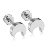 ASON Scurb étoile lune vis Piercing boucles d'oreilles en acier inoxydable couleur or pour femmes accessoires uniques bijoux de noël 