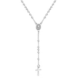 ASON – chapelets catholiques scapulaires longs, perles, pendentif croix chrétienne, colliers en acier inoxydable pour femmes et hommes, bijoux ras de cou