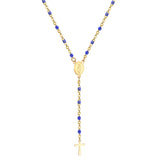 ASON-Rosarios católicos escapulares largos, collares con colgante de cruz cristiana de acero inoxidable para mujeres y hombres, gargantillas de joyería