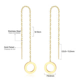 Simple Tassel Linear Chain Long Drop Earrings For Women Girl Geometric Star Hanging Ear Line Japan Korean Jewelry 2022