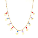 Collier bohème esthétique pour femmes, chaînes de perles rouges et bleues fraîches d'été, Collier coloré pour bijoux de fête