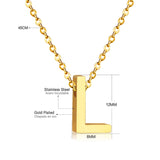 ASON – collier avec pendentif en forme de chaîne de l'alphabet, délicat, Style classique, initiales de 26 lettres, en acier inoxydable, couleur or, bijoux ras du cou 