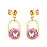 Egirls Jewelry On Ears Oval Shape Trendy Products Gifts For Girls/Woman Cute Pink Butterfly Earrings Heart Dangles