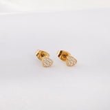 Women Earring New Trendy Stainless Steel Gold Color Flower Star butterfly Heart Monn Stud Earring Fashion Jewelry