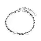 Twist Bracelets 2/3/4/5mm Woman Boho Rolo Chain Bracelets Waterproof Stainless Steel Vintage Hand Jewelry pulseras