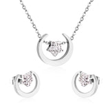 ASON Bohemian Jewelry Sets Accessory Stainless Steel Gold Color Moon Star Pendant Necklace Piercing Stud Earrings For Women