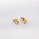 Women Earring New Trendy Stainless Steel Gold Color Flower Star butterfly Heart Monn Stud Earring Fashion Jewelry