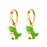 Boucles d'oreilles pendantes en forme d'animaux mignons, pour femmes et filles, Panda, grenouille, dinosaure, breloques, cerceaux Grunge, bijoux d'oreilles, nouveau