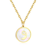 ASON – collier avec pendentif en forme de coquille blanche, couleur or, lettre initiale, à la mode, chaîne à maillons Alphabet en acier inoxydable, pour cadeau