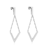 ASON élégant V lettre boucles d'oreilles en acier inoxydable 316L géométrique suspendus boucles d'oreilles pour femmes accessoires bijoux 