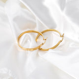 Minimalist Stainless Steel Hoop Earrrings for Women Gold Color Metal Circle Earrings Vintage Girls Party Jewelry Gifts