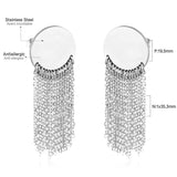 Long Chain Tassel Earrings Women's Gold Color Stainless Steel Drop Earrings Korean Fashion Party Jewelry Wholesale