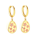 Pendientes de aros pequeños para niñas/mujeres, bonitos pendientes colgantes con forma de corazón Multicolor, colgantes de ojos azules acrílicos, regalos de la suerte