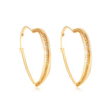 ASON Gold Color Unique Stainless Steel Hoop Earring Stylish Heart Earrings for Girl Women Daily Wear Accessories Jewelry