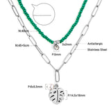 Collier avec pendentif main Hamsa pour femmes et filles, en acier inoxydable, yeux maléfiques bleus, chaîne Double couche, bijoux porte-bonheur turcs, nouvelle collection 