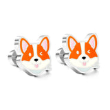 Boucles d'oreilles mignonnes pour filles, Design acrylique, animaux, Piercing, papillons, acier inoxydable, pingouin, enfant, серьги brinco