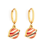 2022 Saturn Earrings Brinco Stainless Steel Gold Color Round Earth Star Hoop Earring Fashion Jewelry Bijoux Party