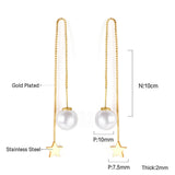 Simple Tassel Linear Chain Long Drop Earrings For Women Girl Geometric Star Hanging Ear Line Japan Korean Jewelry 2022