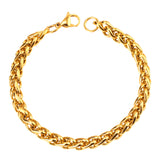 7mm Chain Bracelets Stainless Steel Gold Color for Men Women Party Gift Fashion Bangle Jewelry