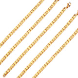 ASON 7mm Chain Bracelets Stainless Steel Gold Color for Men Women Party Gift Fashion Bangle Jewelry