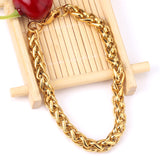 7mm Chain Bracelets Stainless Steel Gold Color for Men Women Party Gift Fashion Bangle Jewelry