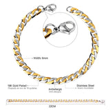 6mm Inner Horizontal Grain Stainless Steel Chain Bracelet For Women