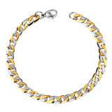 Bracelet à chaîne en acier inoxydable à grain horizontal intérieur de 6 mm pour femmes 