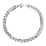 Bracelet à chaîne en acier inoxydable à grain horizontal intérieur de 6 mm pour femmes 