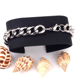 Pulsera de cadena de acero inoxidable de 10 mm de moda para mujer 