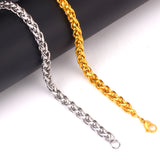 7mm Chain Bracelets Stainless Steel Gold Color for Men Women Party Gift Fashion Bangle Jewelry