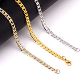 6mm Inner Horizontal Grain Stainless Steel Chain Bracelet For Women