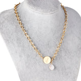 ASON Baroque Pearl Pendant Necklace 316L Stainless Steel Big Chain Gold Color Fashion Jewelry New Style for Women