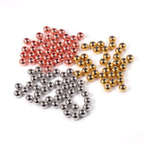 ASON 100Pcs/Lot 316L Stainless Steel Spacer Beads Loose Ball Silver Gold Rose Gold Color DIY Necklace Bracelet Jewelry Making