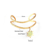 Boho Cuff Bangles Sunshine Pattern Drops Pendients Double Layered Designer Bracelets Bangles For Fashion Woman