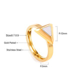 Rings Sets Stainless Steel Triangle Shell Single Rings Women Accessoiries Gold Color Engagement Rings Wholesale