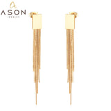 ASON-pendientes colgantes estilo coreano para mujer, aretes colgantes con borla, joyería de acero inoxidable, regalo de Color dorado 