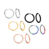 ASON-pendientes de aro circulares para mujer y niña, aretes geométricos redondos coloridos, joyería antialérgica Simple, uso diario, 5 pares/10 Uds.