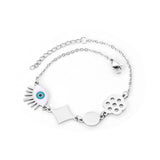 ASON – Bracelet œil bleu en acier inoxydable 316L pour femmes, avec breloque géométrique, bijoux à la mode, accessoires cadeaux de fête Punk