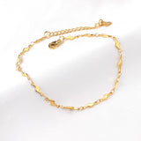 ASON Gold Color Stainless Steel Lightning Shape Chains Anklet For Women Foot Summer Beach Fashion Jewelry Accessories Gift