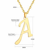 ASON Initial 26 Letters A-Z Gold Color Stainless Steel Modern Chain Choker Pendant Necklaces For Women Fashion Jewelry