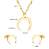 Gold Moon Dubai African Wedding Bridal Jewelry Set For Women Stainless Steel Necklace Earring Jewellery Sets 2022