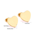 Pendientes heart round small stud earrings 316L stainless steel brincos stud earrings for women girls oorbellen