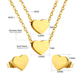 ASON Stainless Steel Double Heart Pendants Women Choker Necklaces Gold Color Multialyer Chains Necklace Party Gift Jewelry