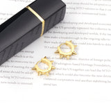 ASON Spikes Hip-hop Punk Hoops Earrings Gold Color Stainless Steel For Women Men Fashion Jewelry Accessorie Daily Wear Boho