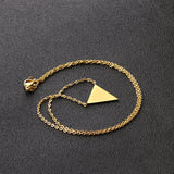 Fashion Gold Triangle Pendant Link Chain Choker Necklace Women  Jewelry Stainless Steel Babygirl Necklaces Set