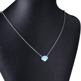 ASON – collier avec pendentif en forme de coquille bleue, chaîne de couleur or/argent en acier inoxydable pour femmes et hommes, accessoires de bijoux à la mode 