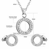 Ensembles de bijoux de mariée pour femmes, pendentifs en cristal de Zircon, colliers, ensemble de bijoux en acier inoxydable 