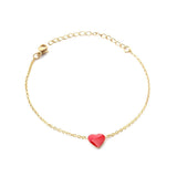 Pulseras de Color dorado con dije de corazón rojo, Pulseras de moda 2020 para mujer, pulsera de cadena, accesorios de joyería