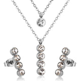 ASON 316L Stainless Steel Round AAA+ CZ Gold Bridal Wedding Jewelry Set for Women 2019 Necklace Pendant Small Stud Earring